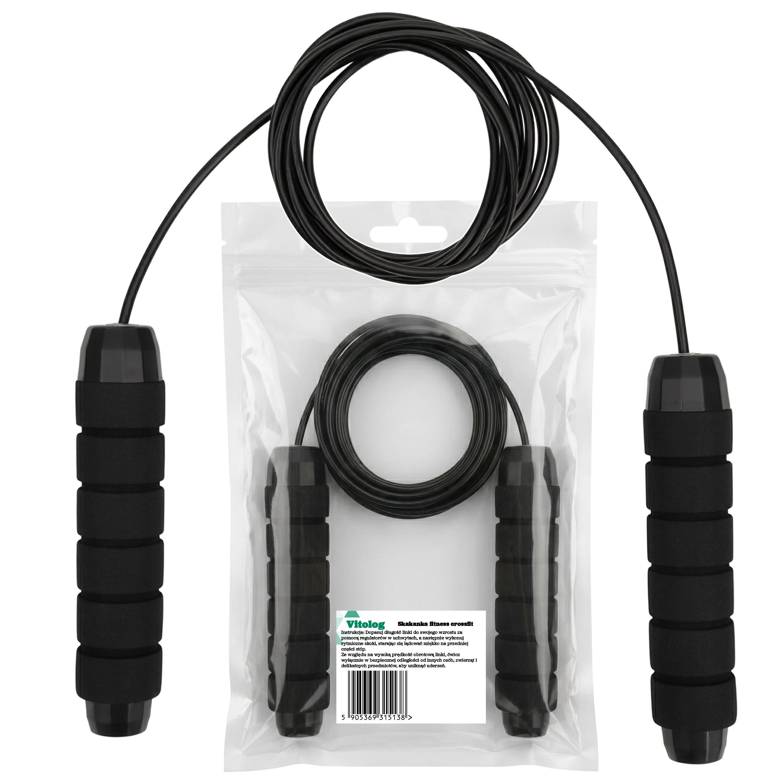 Skakanka Treningowa Bokserska Crossfit Regulowana do Ćwiczeń Stalowa Linka 3m 1 Skakanka Treningowa Bokserska Crossfit Regulowana do Ćwiczeń Stalowa Linka 3m