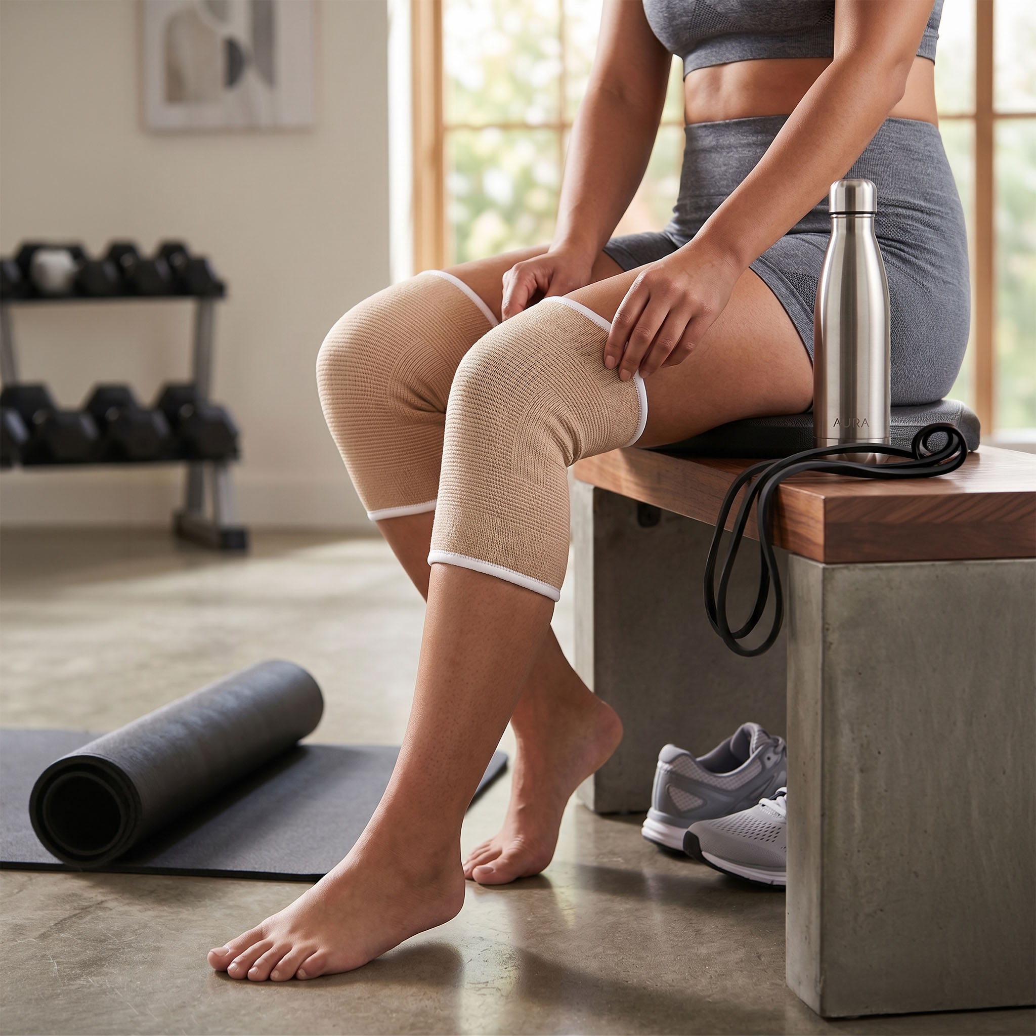 2x Opaska Kompresyjna na Kolano Stabilizator Sportowy Ściągacz Kolana Elastyczna na Siłownię 2 2x Opaska Kompresyjna na Kolano Stabilizator Sportowy Ściągacz Kolana Elastyczna na Siłownię - obrazek 2