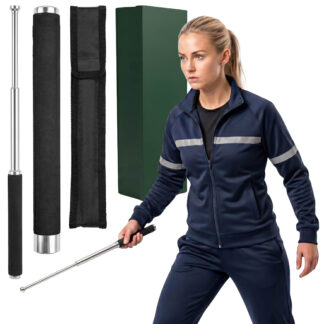 Pałka Teleskopowa Składana Hartowana Baton do Samoobrony + Etui 63 cm