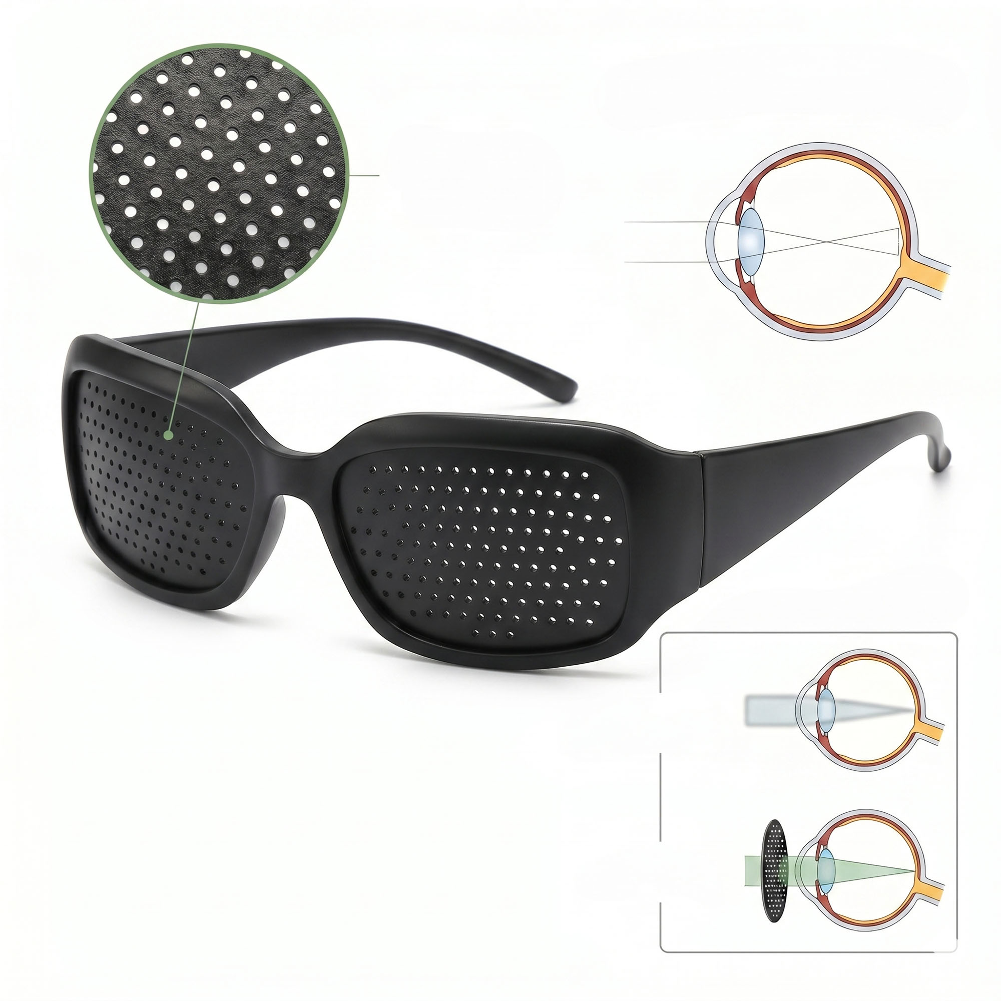 Okulary Ajurwedyjskie z Dziurkami do Czytania Ćwiczeń Oczu + Etui 11 Okulary Ajurwedyjskie z Dziurkami do Czytania Ćwiczeń Oczu + Etui - obrazek 11