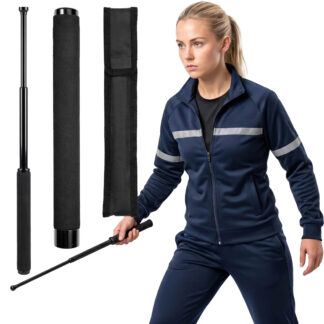 Pałka Teleskopowa Składana Hartowana Baton do Samoobrony + Etui 64 cm