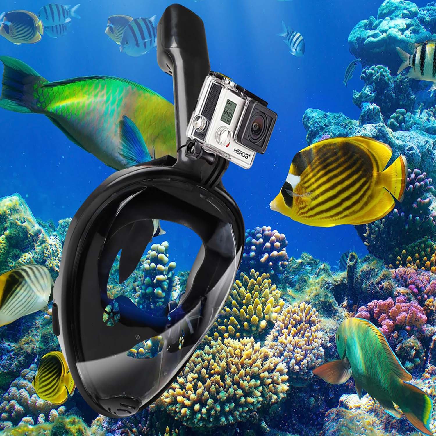 Maska Do Nurkowania Pełnotwarzowa Snorkelingu Pływania Wody Z Rurką L/XL 6 Maska Do Nurkowania Pełnotwarzowa Snorkelingu Pływania Wody Z Rurką L/XL - obrazek 6