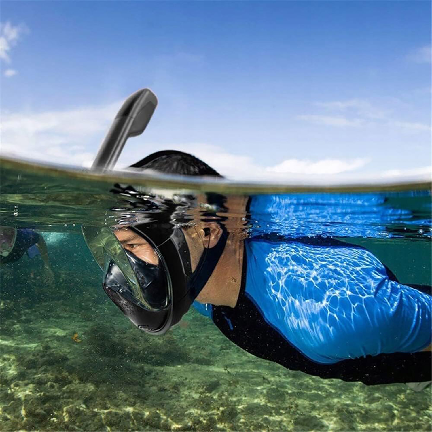 Maska Do Nurkowania Pełnotwarzowa Snorkelingu Pływania Wody Z Rurką L/XL 7 Maska Do Nurkowania Pełnotwarzowa Snorkelingu Pływania Wody Z Rurką L/XL - obrazek 7
