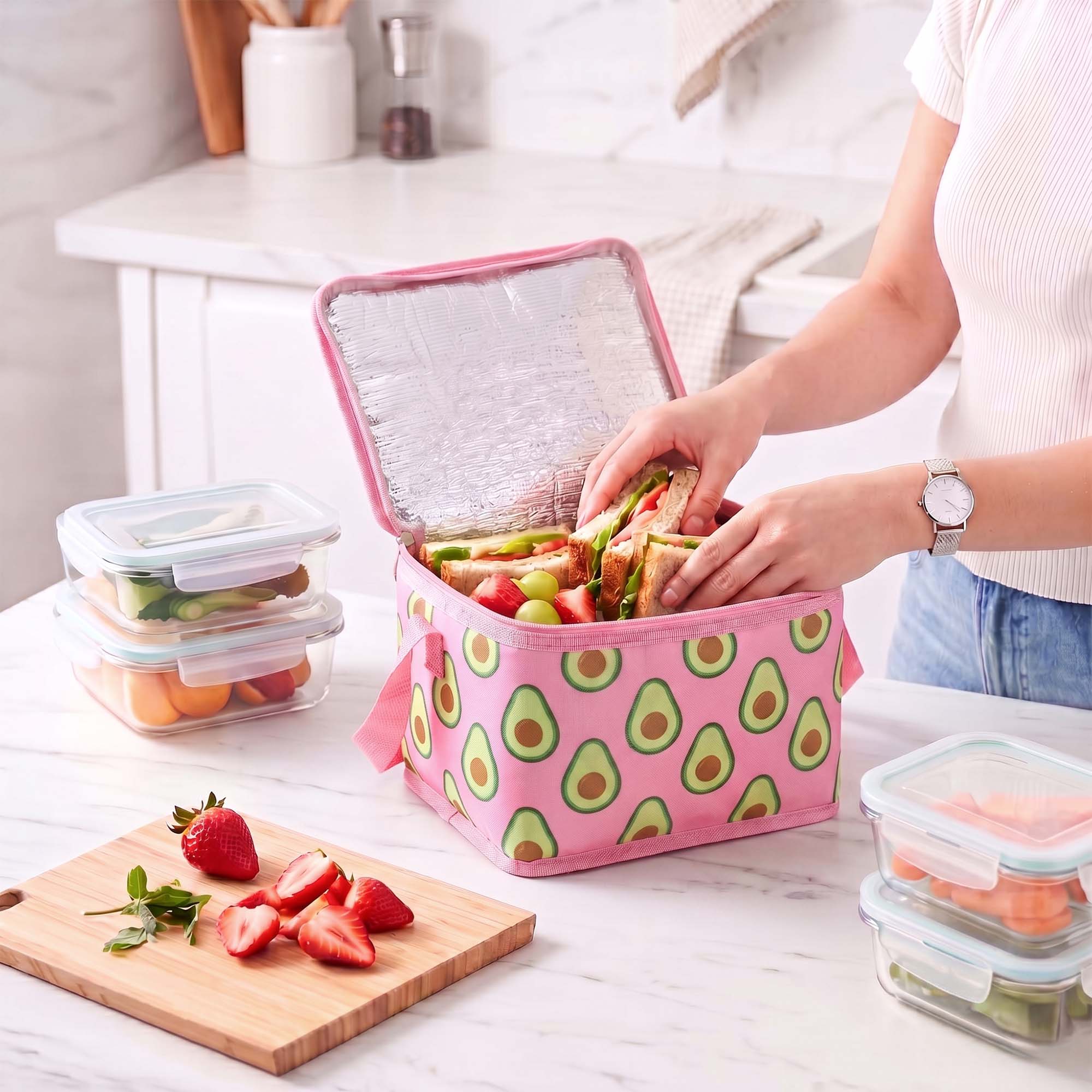 Torba Termiczna Turystyczna na Jedzenie Lunch Chłodząca Izolacyjna 4,5 L + Wkład Chłodzący 6 Torba Termiczna Turystyczna na Jedzenie Lunch Chłodząca Izolacyjna 4,5 L + Wkład Chłodzący - obrazek 6