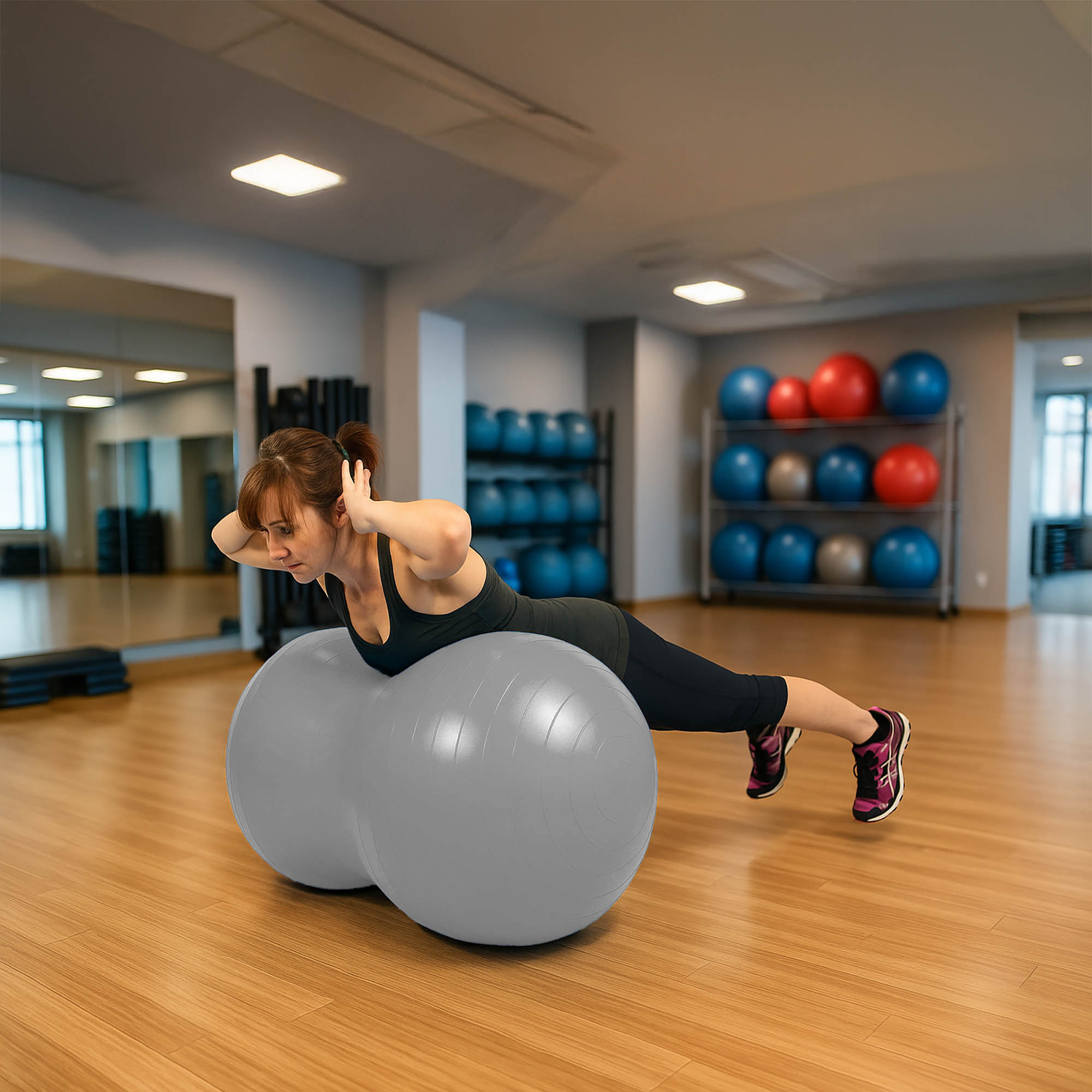 Piłka Rehabilitacyjna Gimnastyczna Do Ćwiczeń Fasolka Orzeszek Fitness Jogi 80x40 z Pompką 3 Piłka Rehabilitacyjna Gimnastyczna Do Ćwiczeń Fasolka Orzeszek Fitness Jogi 80x40 z Pompką - obrazek 3