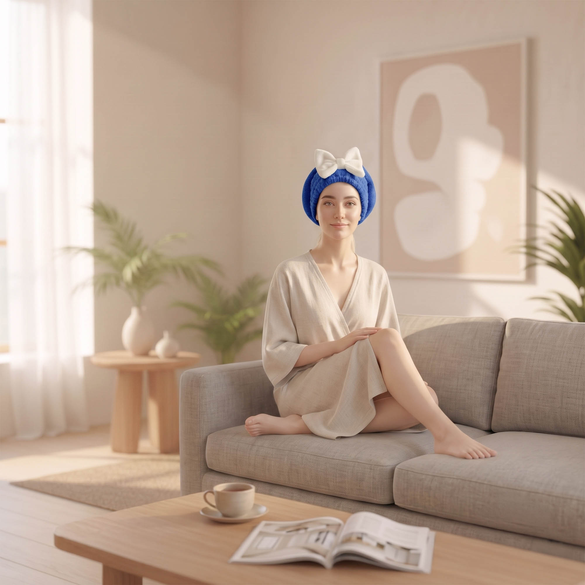 Ręcznik Turban na Głowę do Suszenia Włosów Szybkoschnący z Mikrofibry Gruby 5 Ręcznik Turban na Głowę do Suszenia Włosów Szybkoschnący z Mikrofibry Gruby - obrazek 5