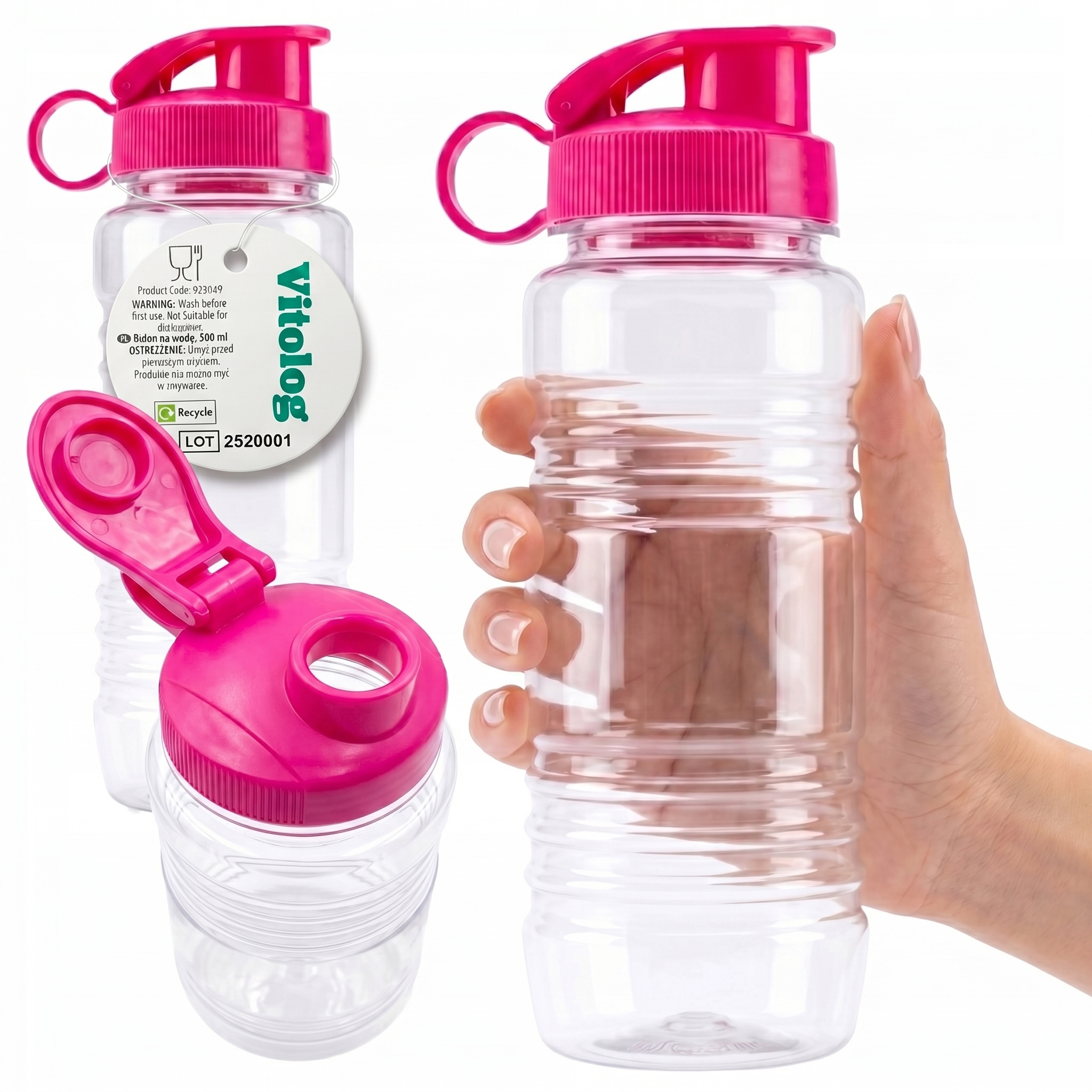 Bidon na Wodę Sportowy Turystyczny Butelka Sportowa na Siłownię 500ml 2 Bidon na Wodę Sportowy Turystyczny Butelka Sportowa na Siłownię 500ml - obrazek 2