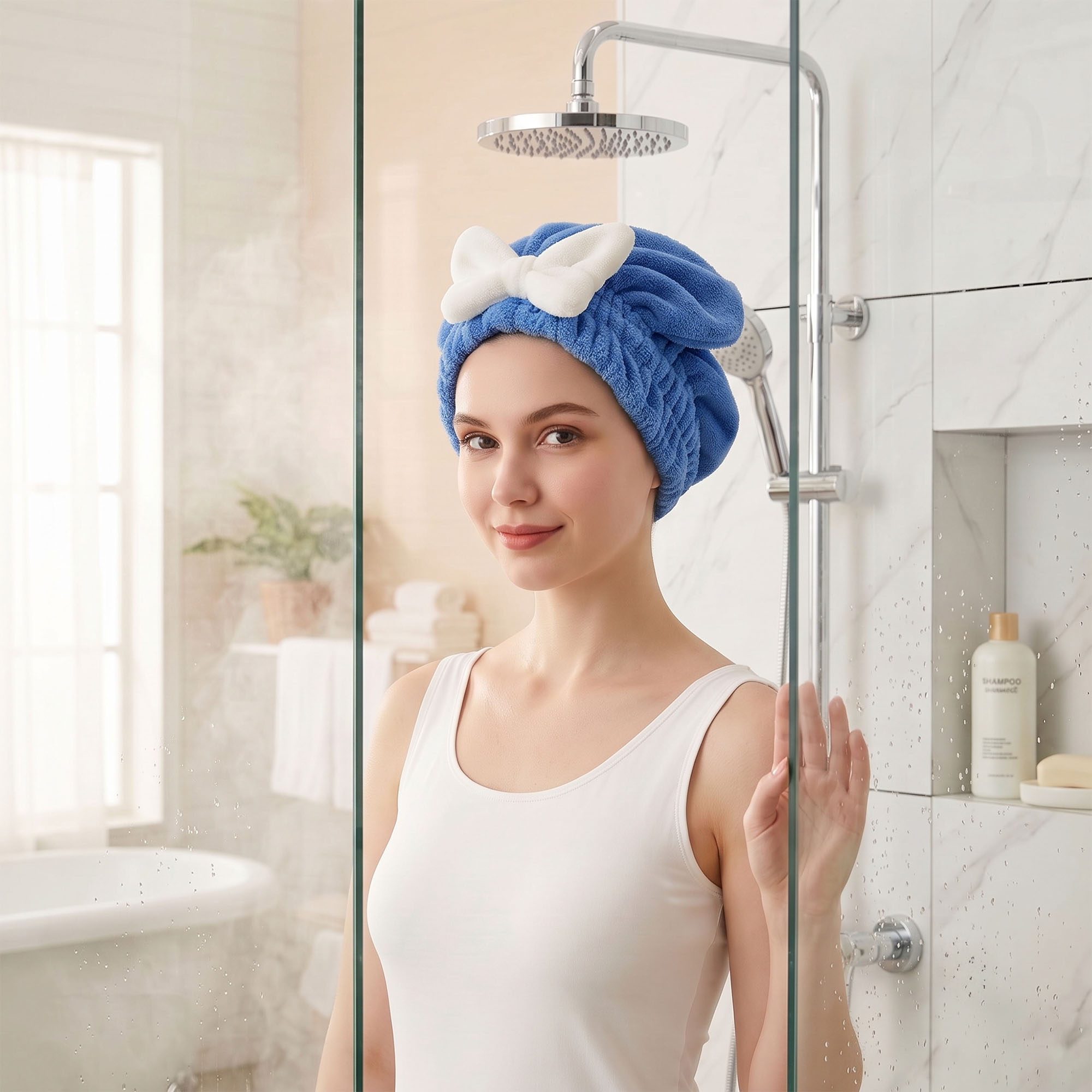 Ręcznik Turban na Głowę do Suszenia Włosów Szybkoschnący z Mikrofibry Gruby 2 Ręcznik Turban na Głowę do Suszenia Włosów Szybkoschnący z Mikrofibry Gruby - obrazek 2