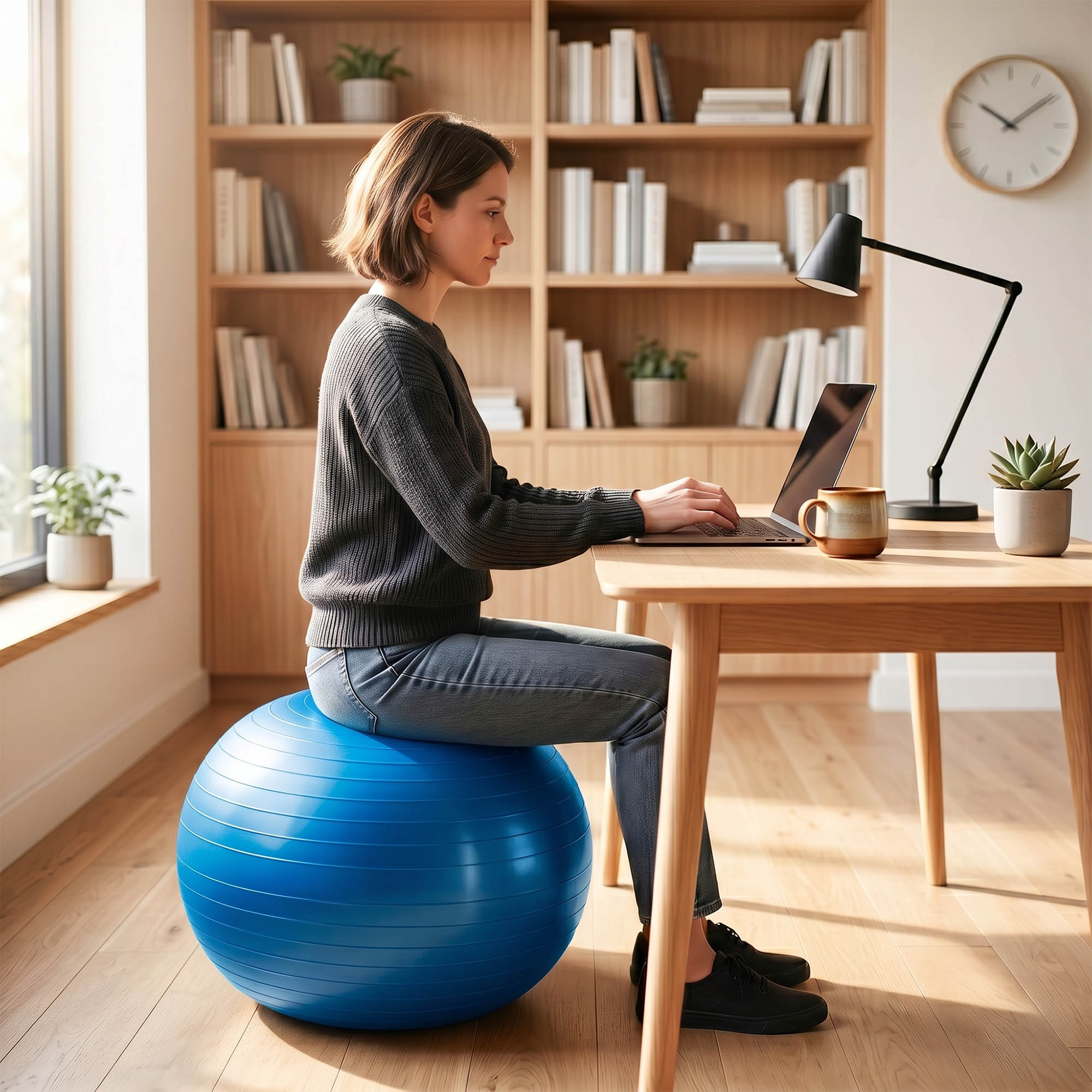 Piłka Gimnastyczna Fitness do Ćwiczeń Pilates w Ciąży Rehabilitacyjna 65 cm 2 Piłka Gimnastyczna Fitness do Ćwiczeń Pilates w Ciąży Rehabilitacyjna 65 cm - obrazek 2