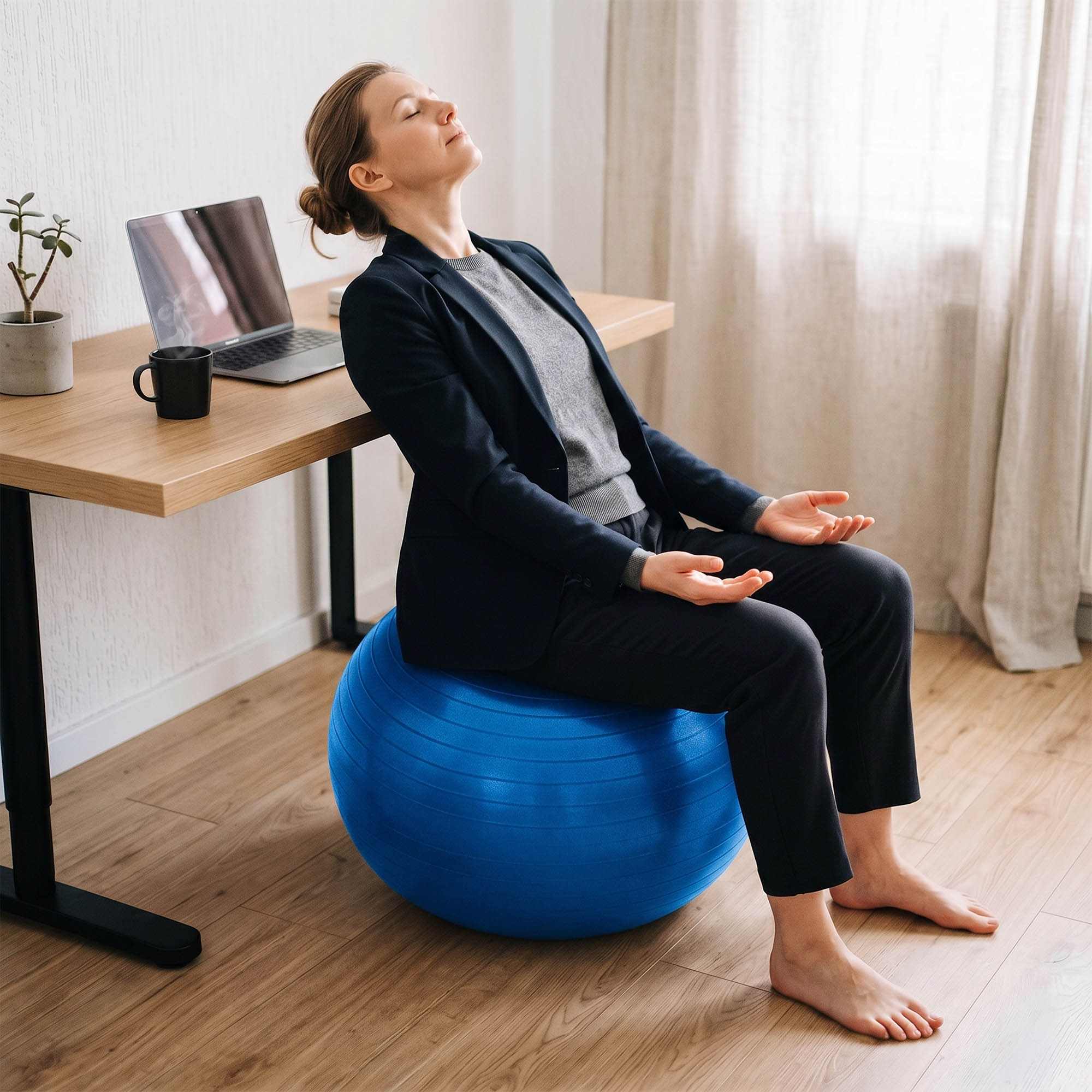 Piłka Gimnastyczna Fitness do Ćwiczeń Pilates w Ciąży Rehabilitacyjna 65 cm 6 Piłka Gimnastyczna Fitness do Ćwiczeń Pilates w Ciąży Rehabilitacyjna 65 cm - obrazek 6